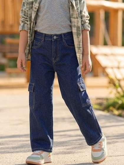 Urbano Juniors Boys
                    Loose Baggy Fit Washed Stretchable Cargo Jeans