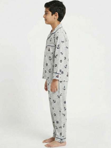 CLLING Unisex Kids
                    Printed Long Sleeves Nightdress
