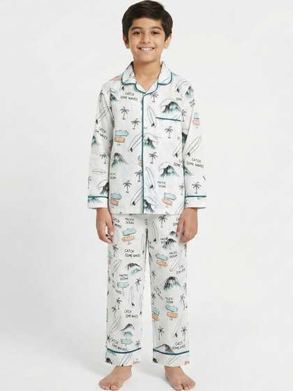 CLLING Unisex Kids
                    Printed Maxi Nightdress