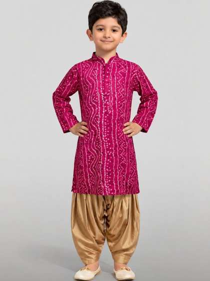 VASTRAMAY Boys Ethnic
                    Motifs Printed Regular Kurta with Patiala