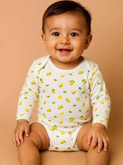 Moms Home Organic Cotton
                    Full sleeves Onesie For New Born Baby - Pack of 1