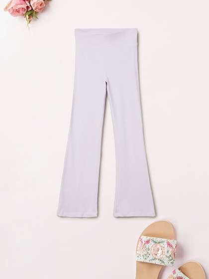 max Girls Cotton Blend
                    Solid Ankle Length Leggings