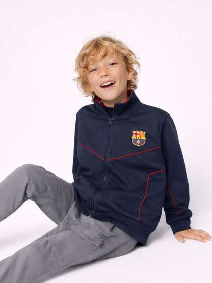Gini and Jony Boys Navy
                    Blue Solid Full Sleeve Knits Jacket