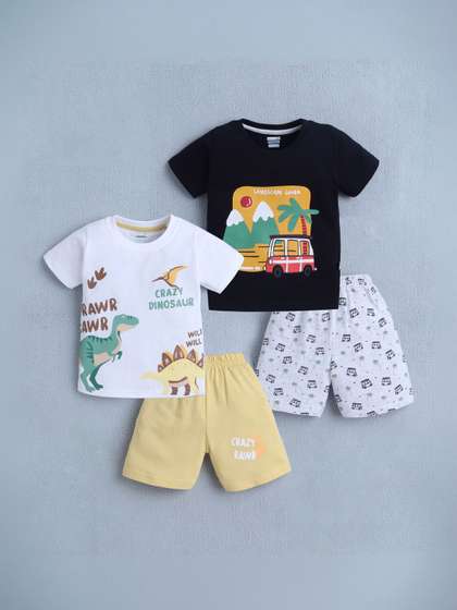 BUMZEE Boys Printed
                    T-shirt with Shorts