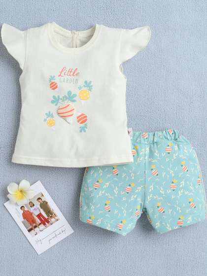 BUMZEE Girls Printed Top
                    with Shorts
