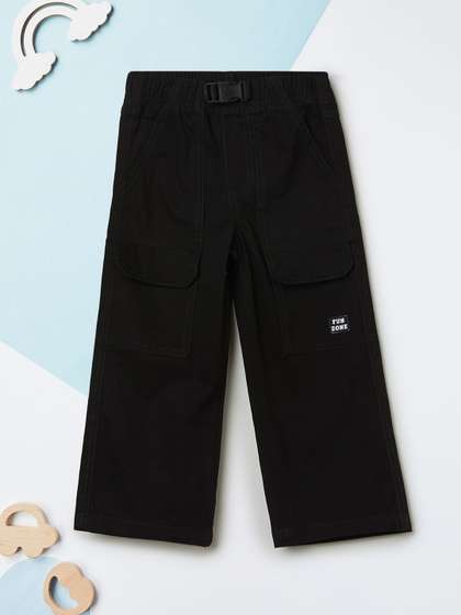 max Boys Solid Loose Fit
                    Cargos Trousers
