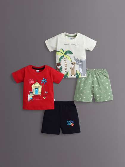 BUMZEE Boys Printed
                      T-shirt with Shorts