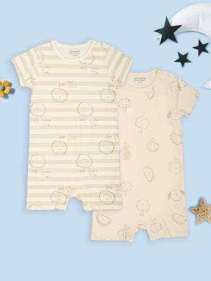 Pantaloons Baby Infant
                    Girls Pack Of 2 Printed Round Neck Rompers