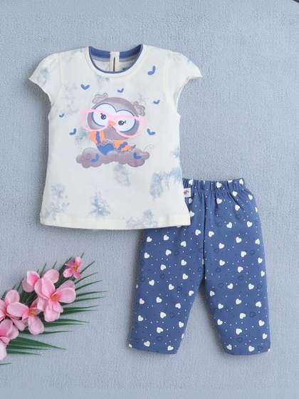 BUMZEE Girls Printed
                      T-shirt with Trousers