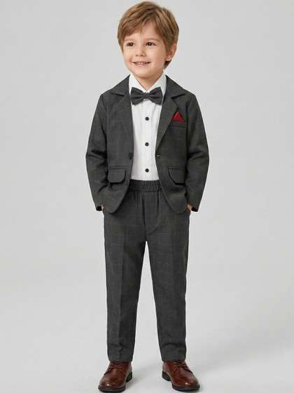 AVOVU Boys Checked
                      T-shirt and Shirt with Trousers