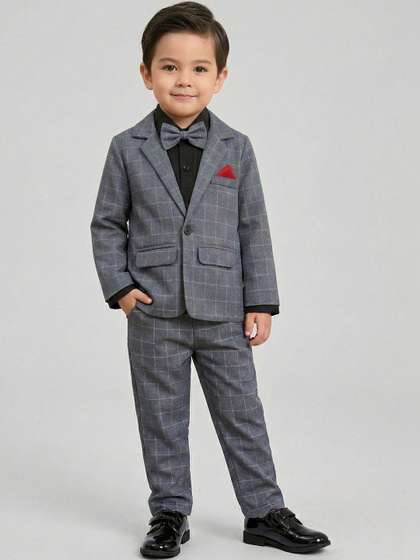 AVOVU Boys Checked
                    T-shirt and Shirt with Trousers