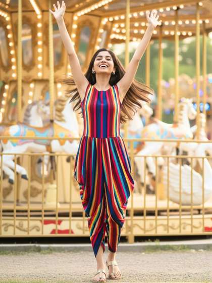 Uptownie Lite
                      Multicolour Striped Dhoti Jumpsuit