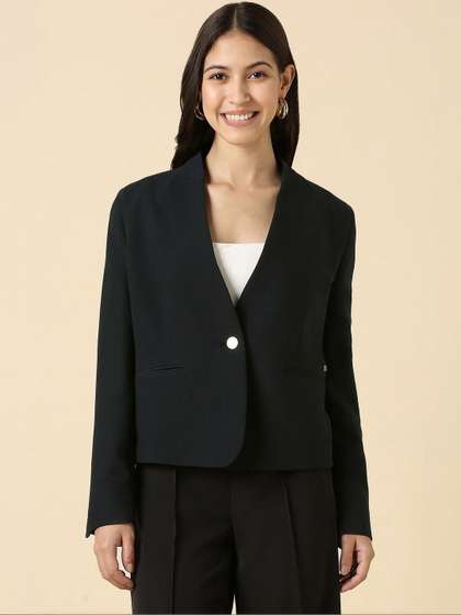 Allen Solly Woman
                        Notched Lapel Single-Breasted Formal Blazers