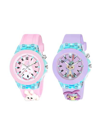 Blutech Unisex Kids Dial
                    & Stainless Steel Straps Watch
                    M-Com-Kids-Rebbit-Pink-Purple