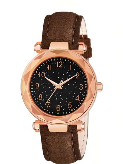 mivaan Girls Dial &
                    Leather Straps Watch L-126 Nit Brown