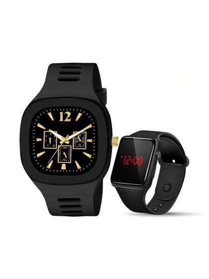 Brostin Boys Dial &
                    Straps Analogue and Digital Watches Black Muzahid
                    Square Watch