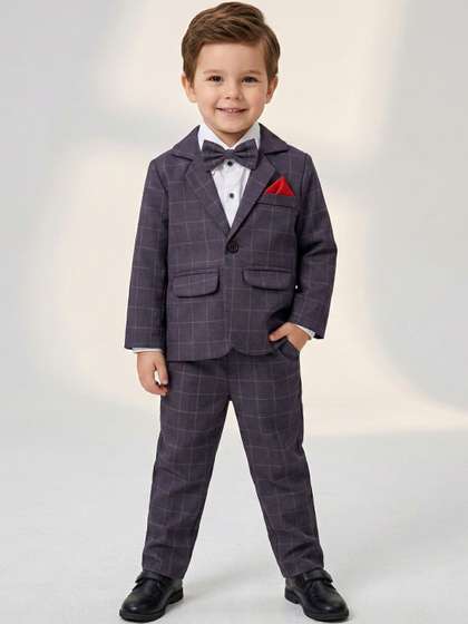 AVOVU Boys Checked
                    T-shirt and Shirt with Trousers
