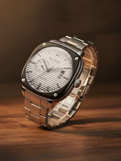 Titan Vintage Concealed Automatic Analog White Dial Watch for Men - 90225KM01