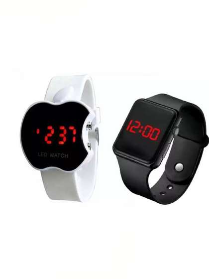 Brostin Unisex Kids Dial
                    & Straps Digital LED Display Watches White Apple
                    Square Watch