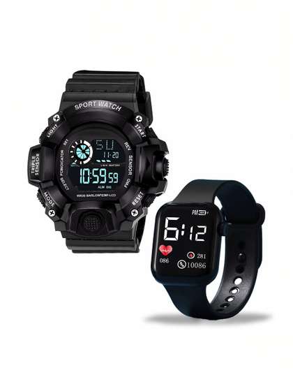 Brostin Unisex Kids Dial
                    & Straps Digital Chronograph Watches Black
                    G-Shock Smart Watch