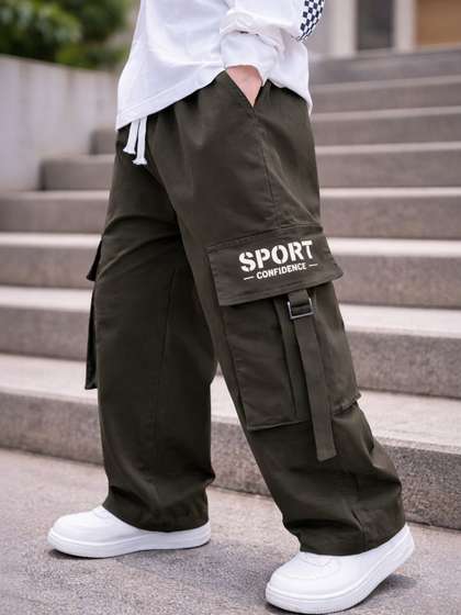 ADBUCKS Boys Loose Fit
                    Cargos Trousers