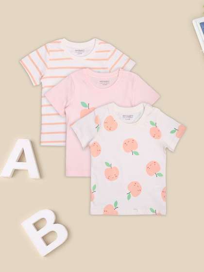 Pantaloons Baby Pack
                      of 3 Girls Round Neck Short Sleeves T-shirt