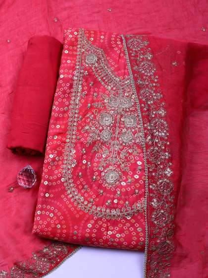 Meena Bazaar
                        Embellished Unstitched Dress Material