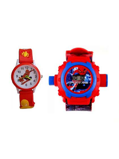 SELLORIA Unisex Kids
                    Dial Straps Watch BY-01 RED SPIDERMAN &
                    PROJECTOR SPIDERMAN