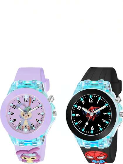 SELLORIA Unisex Kids
                    Dial & Stainless Steel Bracelet Style Straps
                    Watch M-Com-Kids-Purple Rebbit-Spider Man
