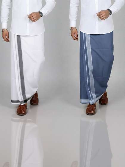 TUNI MANI Pack of 2
                        Cotton Kerala Style Dhoti 2.0m