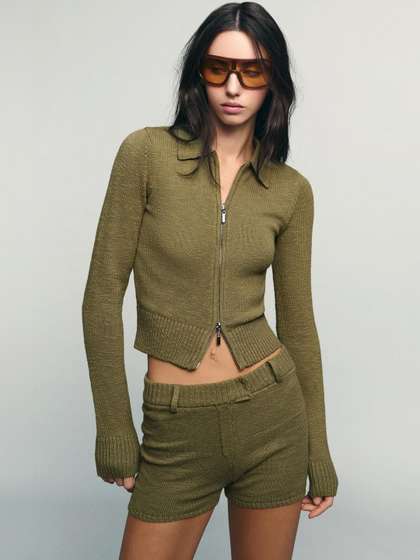 Bershka Zip-up Polo
                        Cotton Jacket