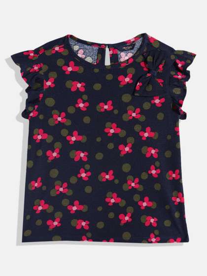 Allen Solly Junior Girls
                    Floral Printed Flutter Sleeve Top