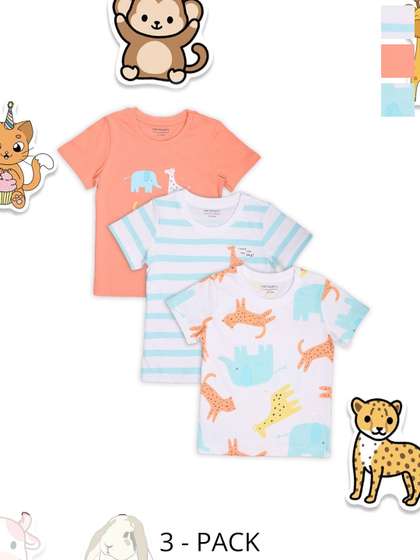 Pantaloons Baby Infant
                    Boys Pack of 3 Graphic Printed Pure Cotton T-shirt
