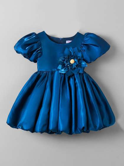 Hopscotch Girls Round
                    Neck Chiffon Fit & Flare Dress