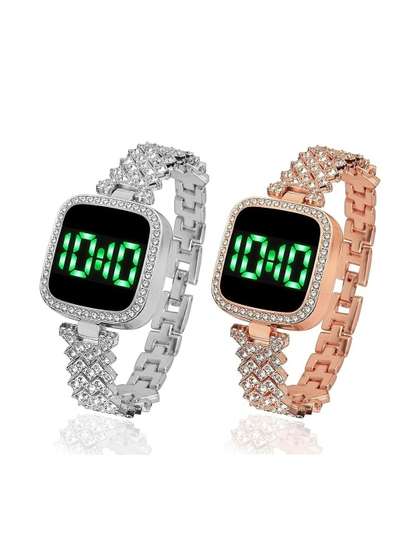 mivaan Girls Dial &
                    Straps Watch Com-2 Squ.Silver Coper&