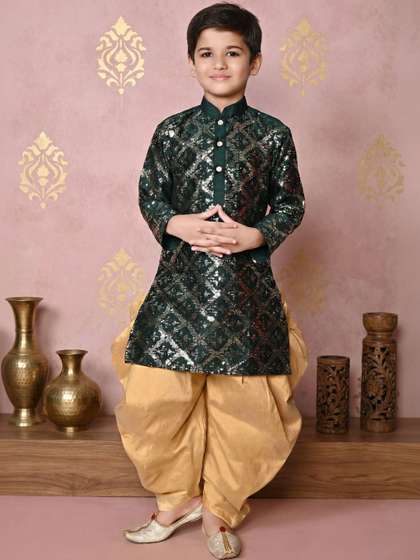 TAKE STYLE Boys
                    Embroidered Regular Dupion Silk Kurta with Patiala