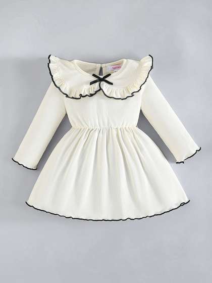 Hopscotch Girls Bow
                    Applique Chiffon Fit & Flare Dress
