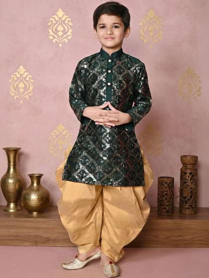 Cae Boys Embroidered
                    Regular Dupion Silk Kurta with Patiala