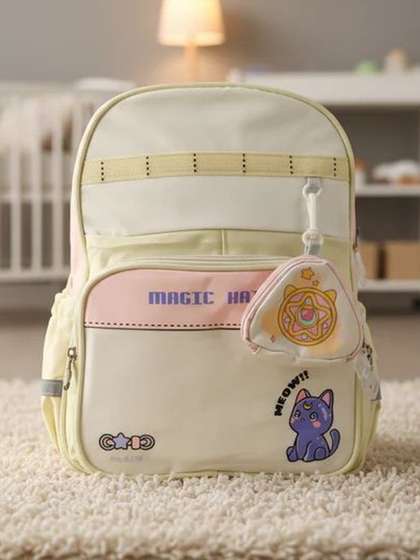 ZUZUVI Boys Graphic
                    Applique Colourblocked Backpack