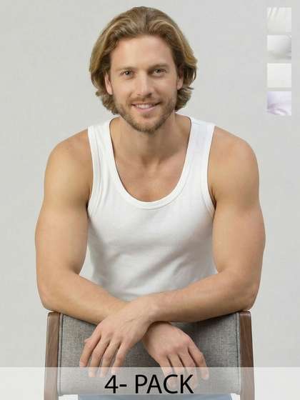 MACHO Sporto Pack Of
                        4 Ultrasoft Pure Cotton Vests
                        ASI001BRN2P-WHT-4PC