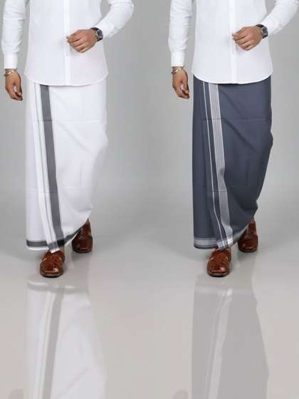 TUNI MANI Pack of 2
                        Cotton Kerala Style Dhoti 2.0m