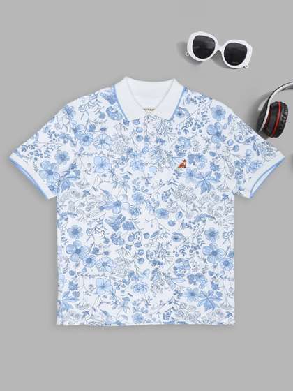 Pantaloons Junior Boys
                    Floral Printed Polo Collar T-shirt