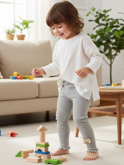 SALTY PUMPKIN Girls
                    Cotton Solid Leggings