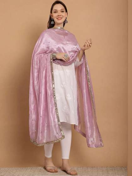 Clora Creation Women
                        Mirror Work Embellished Dupatta