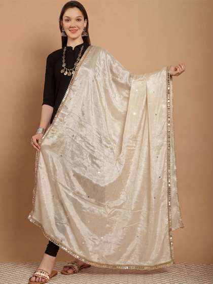Clora Creation Women
                        Mirror Work Embellished Dupatta