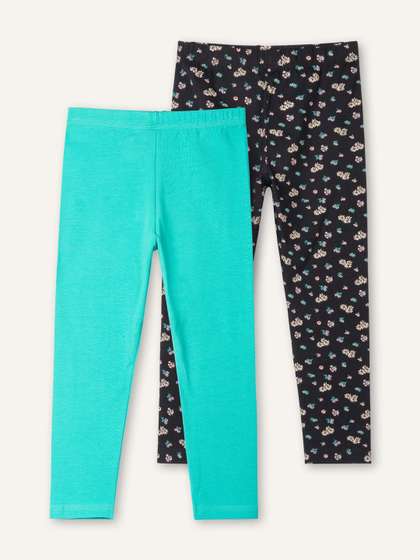 ariel Girls Pack of 2
                    Cotton Printed Ankle Length Leggings