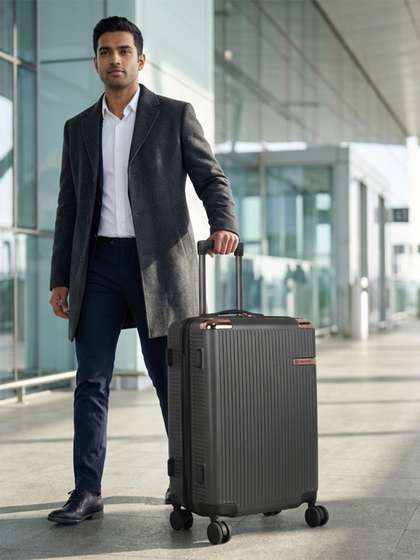 LOUIS POLO SkyTrail
                        Textured Hard Sided Medium Trolley Suitcase-
                        Volume 78.2 L