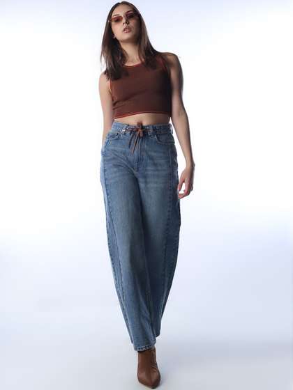 ONLY Women Wide
                          Leg High-Rise Light Fade Jeans