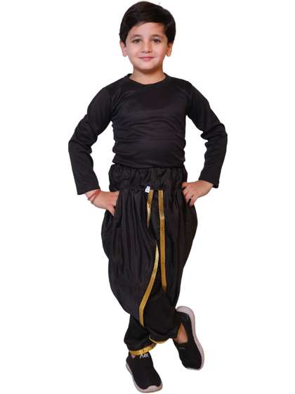 Kaku Fancy Dresses Set
                    Unisex Traditional Classic Black Dhoti Costume Set