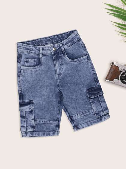 Pantaloons Junior Boys
                    Washed Mid-Rise Cargo Shorts